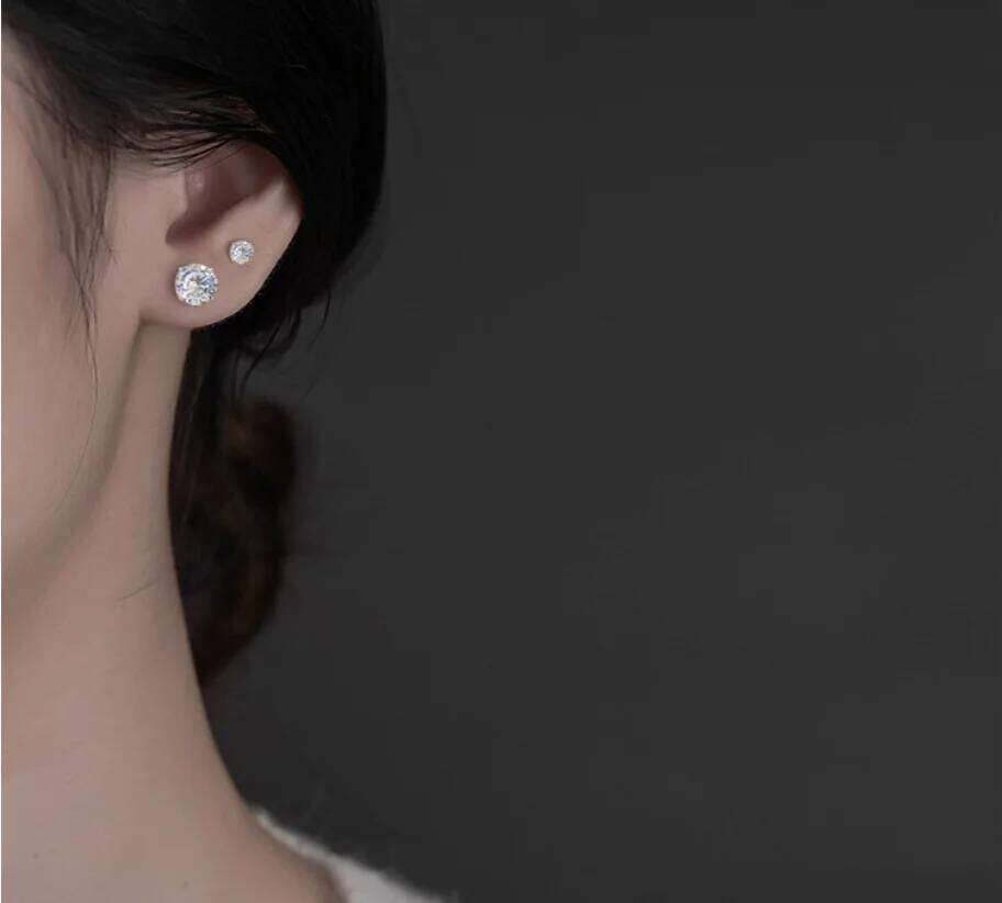 0.1-2ct Moissanite Earrings for Women Lab Grown Diamond Ear Studs 925 Sterling Silver Fine Jewelry Gift fe2