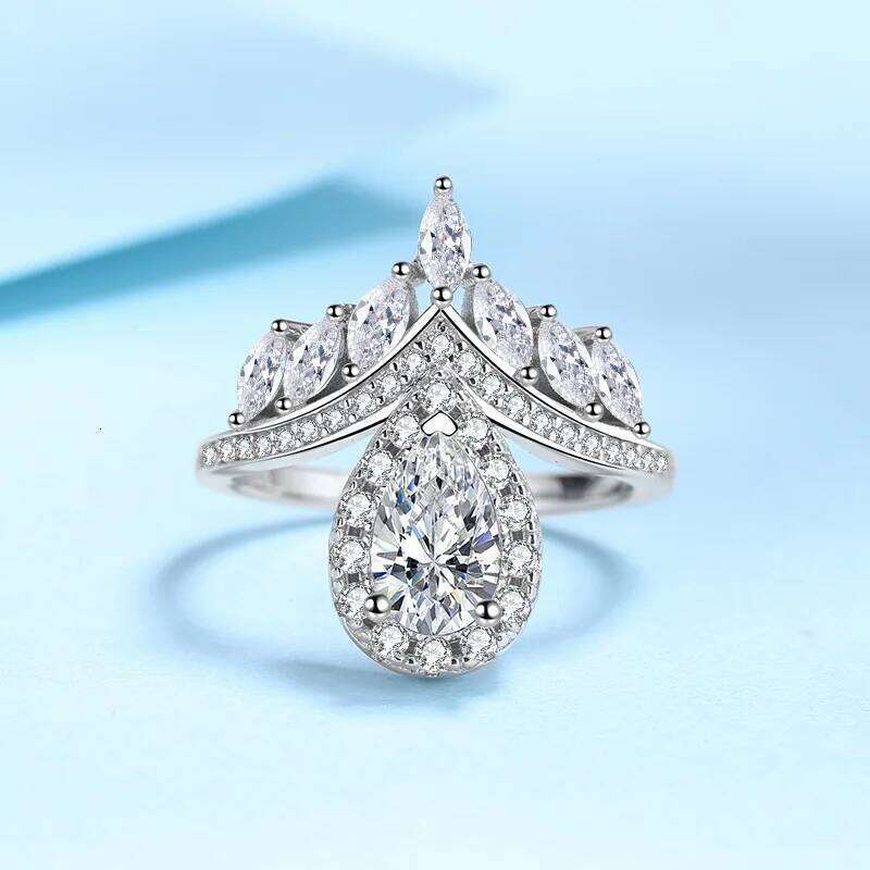 1ct D Color Moissanite Engagement Ring for Women 925 Sterling Silver Gold Plated Solitaire Rings Wholesale 250