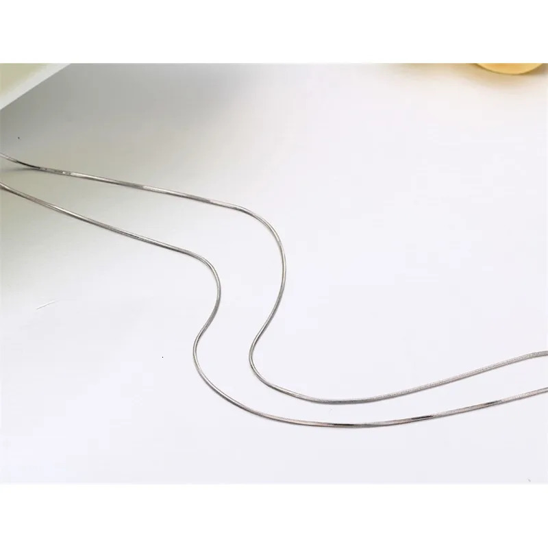 35-80cm 07mm Real 925 Sterling Silver Rhodium Plated Thin Octagon Snake Chain Choker Necklace Women Girls Jewelry Italy Gift 251223