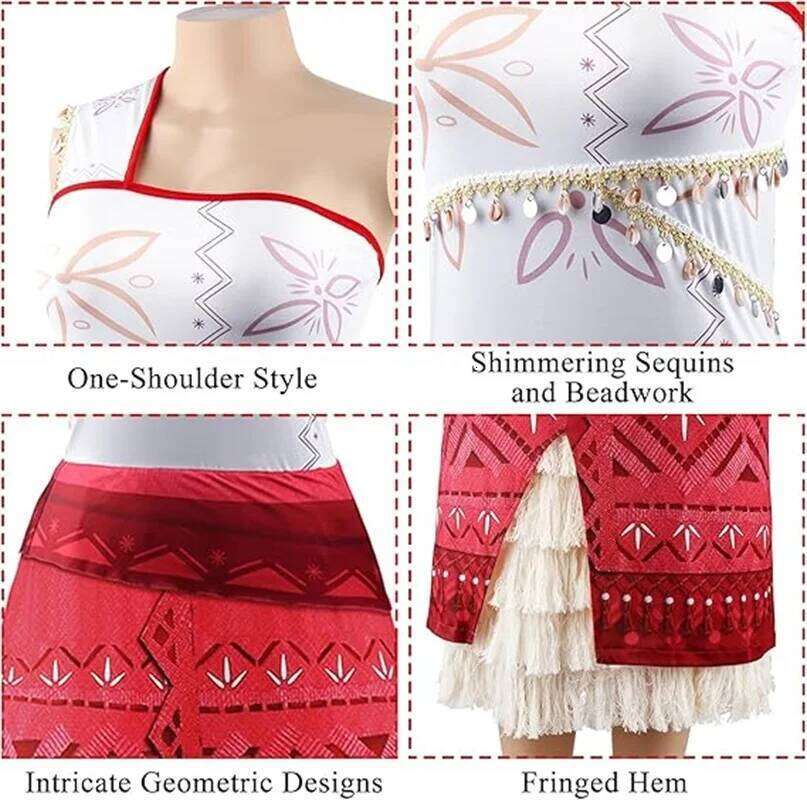 Women Movie Cosplay Moana Costume Tassel Skirt Outfits Ocean Adventure Princess For Adult Girl Carnival Halloween Dress Up