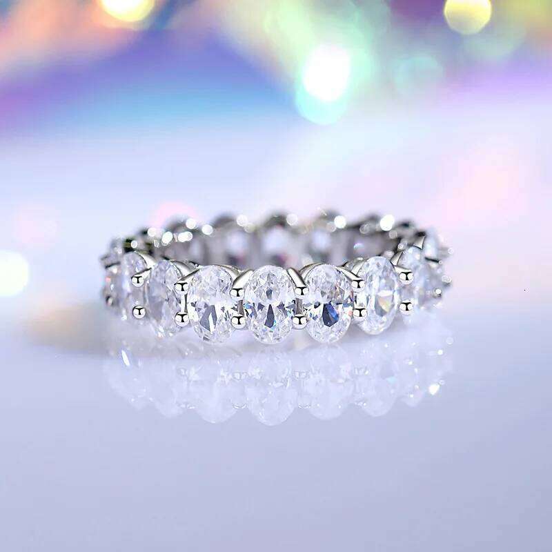 4*6mm Zircom Engagement Ring for Women 925 Sterling Silver Gold Plated Solitaire Rings Wholesale f64