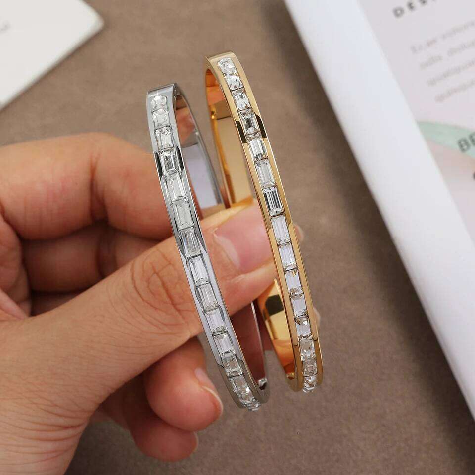 ZAKOL 1/4pcs Ins Fashion Stainless Steel Bracelet Set for Women Zircon Inlaid Waterproof Bangle Stackable Jewelry Wholesale