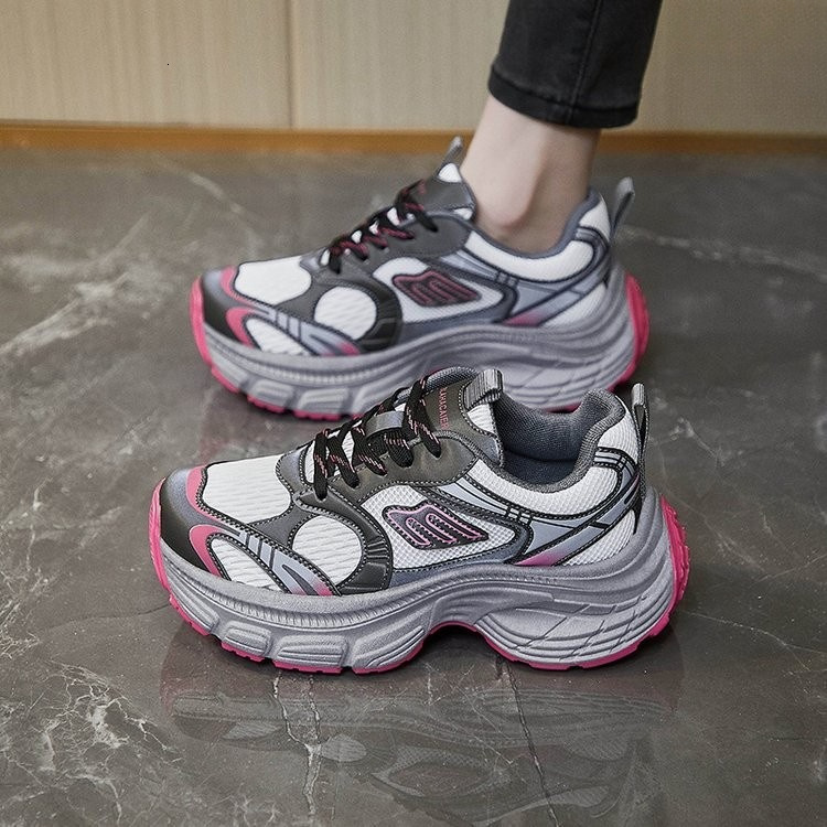 2025 Designer Fashion Korean Edition Women's Sports Running Shoes, Casual Shoes, Thick soled Height Increase