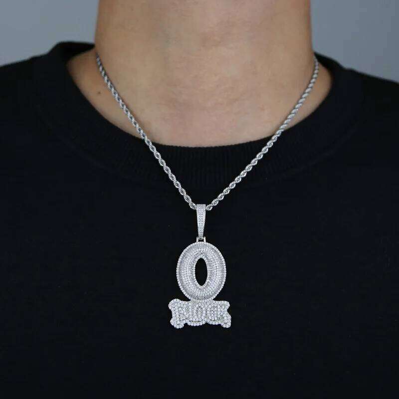 ZAKOL Hiphop Rock O Block Zirconia Pendant Necklaces For Women Men Unisex Metal Crystal Choker Clavicle Chain Jewelry Gifts