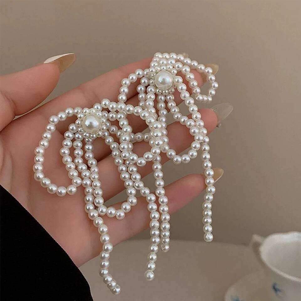 ZAKOL Gorgeous Imitation Pearl Beads Long Tassel Earring for Women Fashion Elegant Wedding Party Jewelry Anniversary Gift