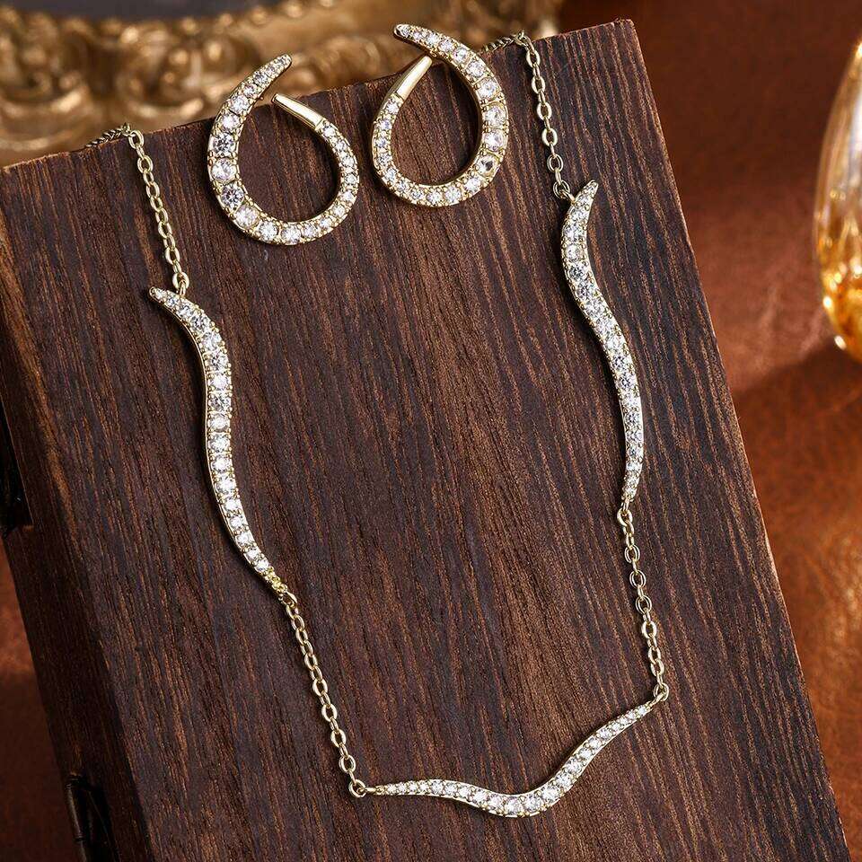 ZAKOL 3Pcs/Set Simple Fashion Shining Zircon Wedding Engagement Set Original Design Sliver Color Party Jewelry