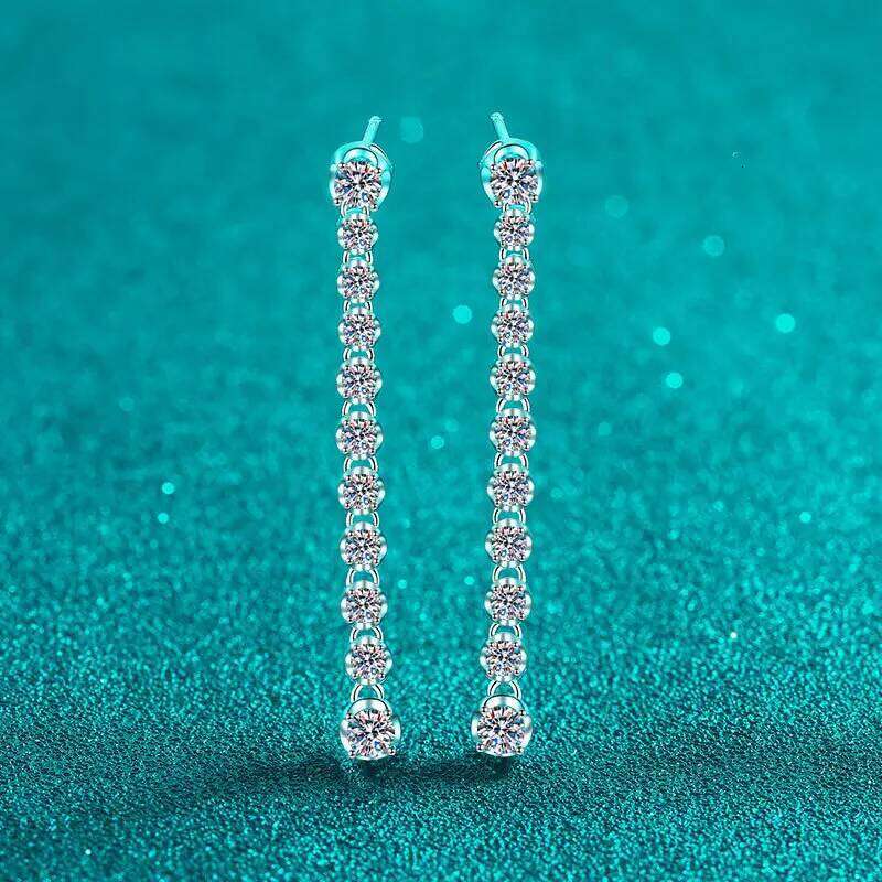 1.98ct Moissanite Earrings for Women Lab Grown Diamond Ear Studs 925 Sterling Silver Fine Jewelry Gift ffa