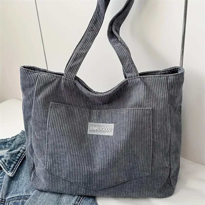 Womens Corduroy Shoulder Tote Bag Casual Large Capacity Fashion Handbag for Going Out Purses and Handbags er Bag251222