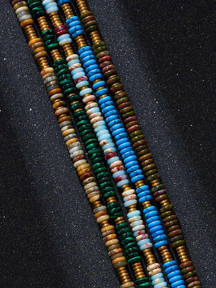 Colorful Natural Stone Beads Handmade Chain Y2K Fashion Necklace for Women Stainless Steel Waterproof Collar Jewelry Gift 251223