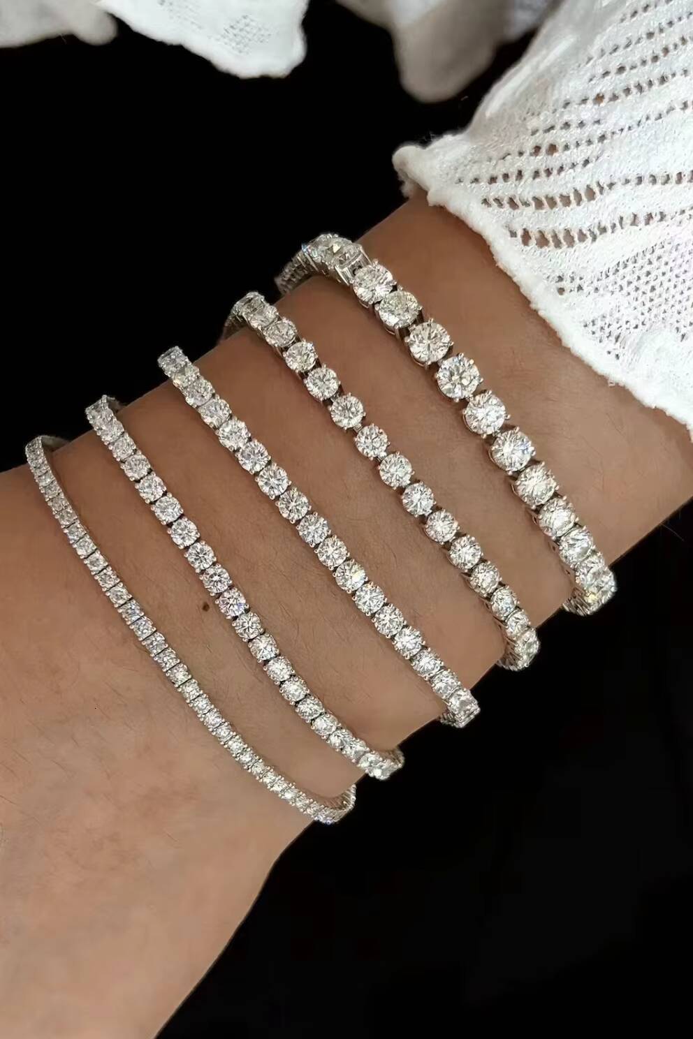 Qinglong Jewelry Factory Wholesale Price Moissanite Tennis Chain 9k 10k 14k 18k Gold Moissanite Tennis Bracelet Fine Jewelry