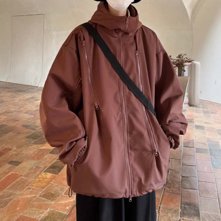 Roland Tiger Outdoor Hooded Jacket Unisex Coat Men's Spring Autumn Versatile Casual Loose Sports Jacket Men's Clothing