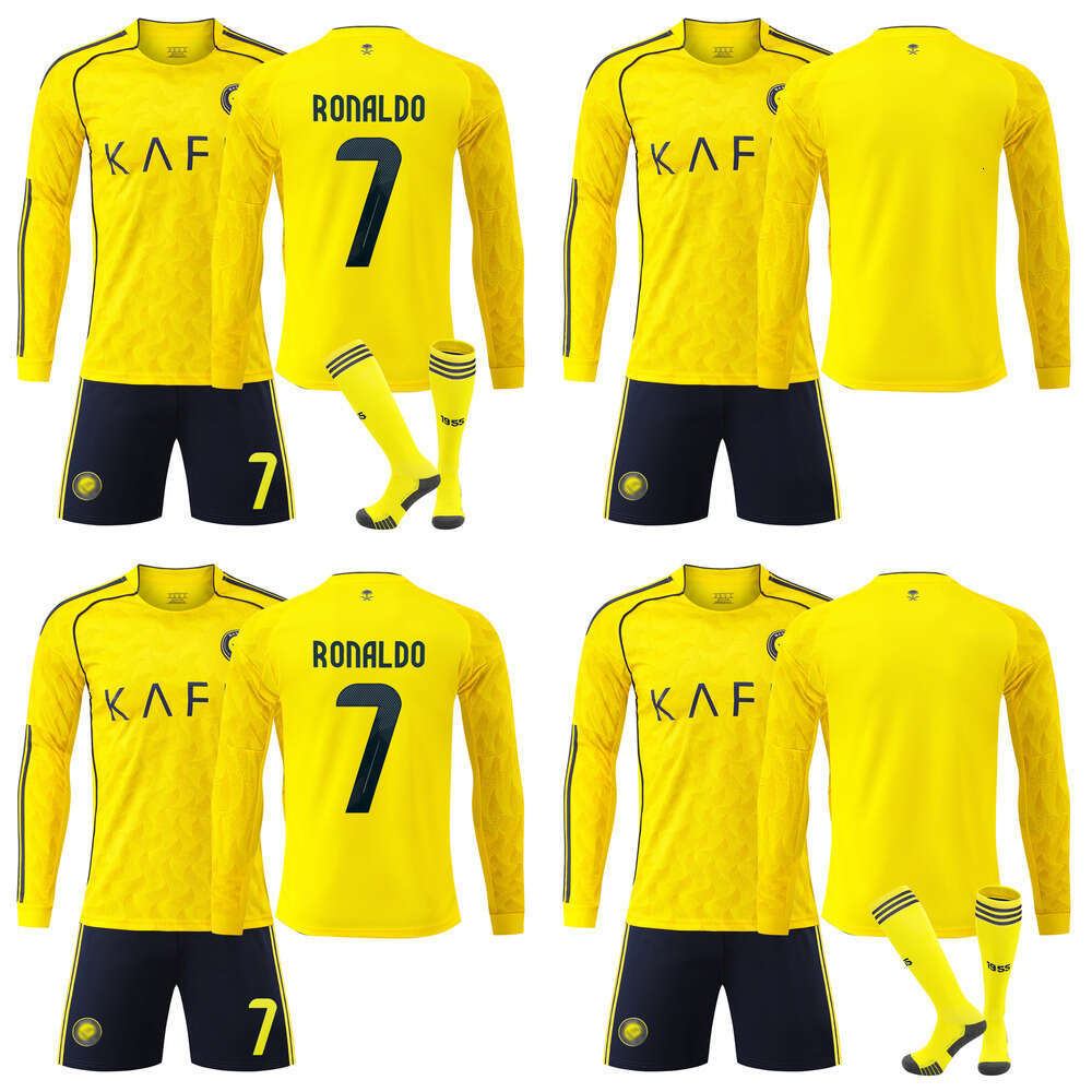 25 26 Al Nassrs FC Jerseys Kits Ronaldo 2024 202 Mane Gonzalo Martinez Talisca Long Sleeve Soccer Kits Athletic Outdoor Apparel Men Kids Football Shirts Duran HOME