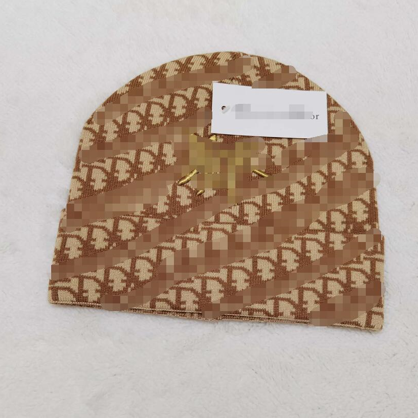 Wool Designer Beanie High Quality Black Soft Woolen Fashionable Jacquard Warm Skull Cap for Men and Women Knit Hats White Orange Khaki 6683