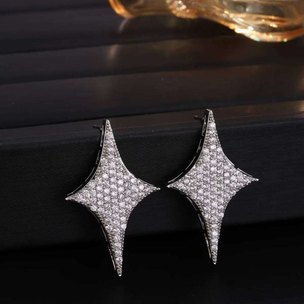 ZAKOL Micro Inlaid Zircon Four Pointed Star Earrings For Women Exquisite High-end Jewelry Gifts