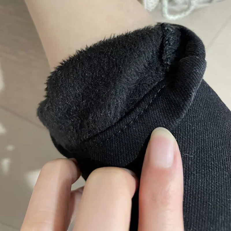 Women Thermal Skinny Jeans Mom Winter Warm Plush Stretch Jeans Lady Fleece Snow Denim Pants Student Pencil Straight Leg Trousers 251217