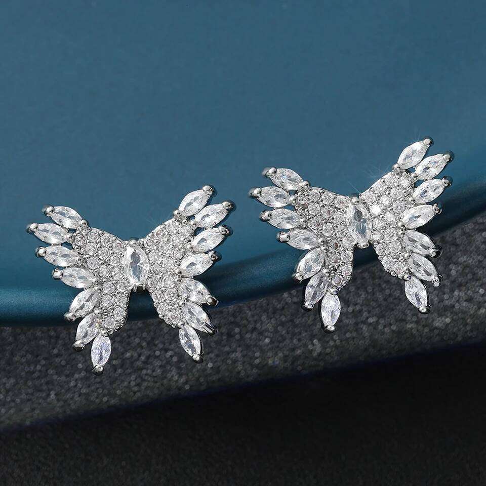 ZAKOL Luxury Shiny AAA Cubic Zirconia Butterfly Earrings For Women Charm Wedding Jewelry Christmas Gifts 2024 New