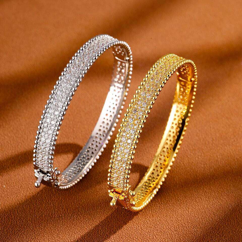 ZAKOL New Arrival Luxury Buling Micro-intact Zircon Wide Bracelet for Women Exquisite 18K Gold Plated Wedding Jewelry
