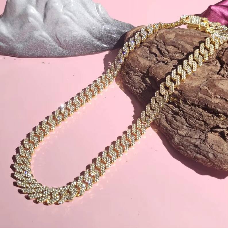 10mm Fashion silver Cuban Link Chains Necklace Custom Length Necklace Hip Hop Personalized D color vvs moissanite Jewelry for Women Men