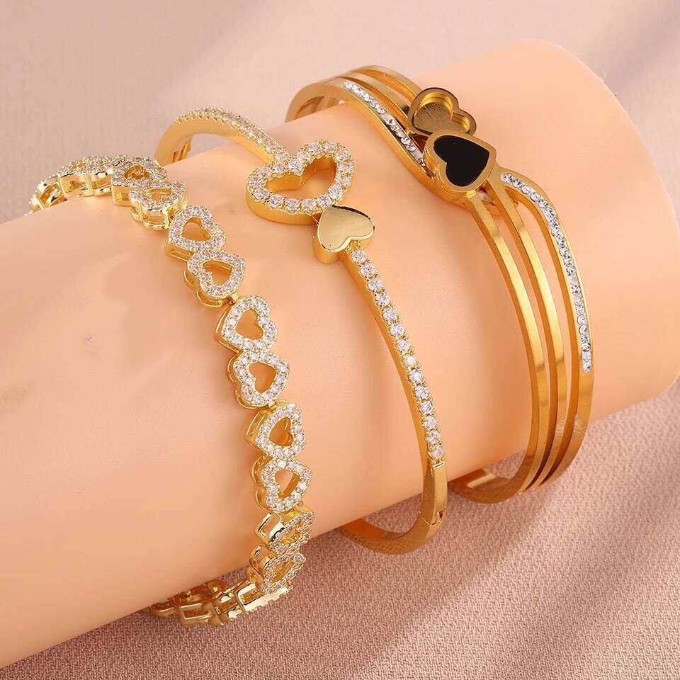 ZAKOL Heart-shaped Design Series Stainless Steel Bracelets for Women Waterproof Fashion Jewelry Gift