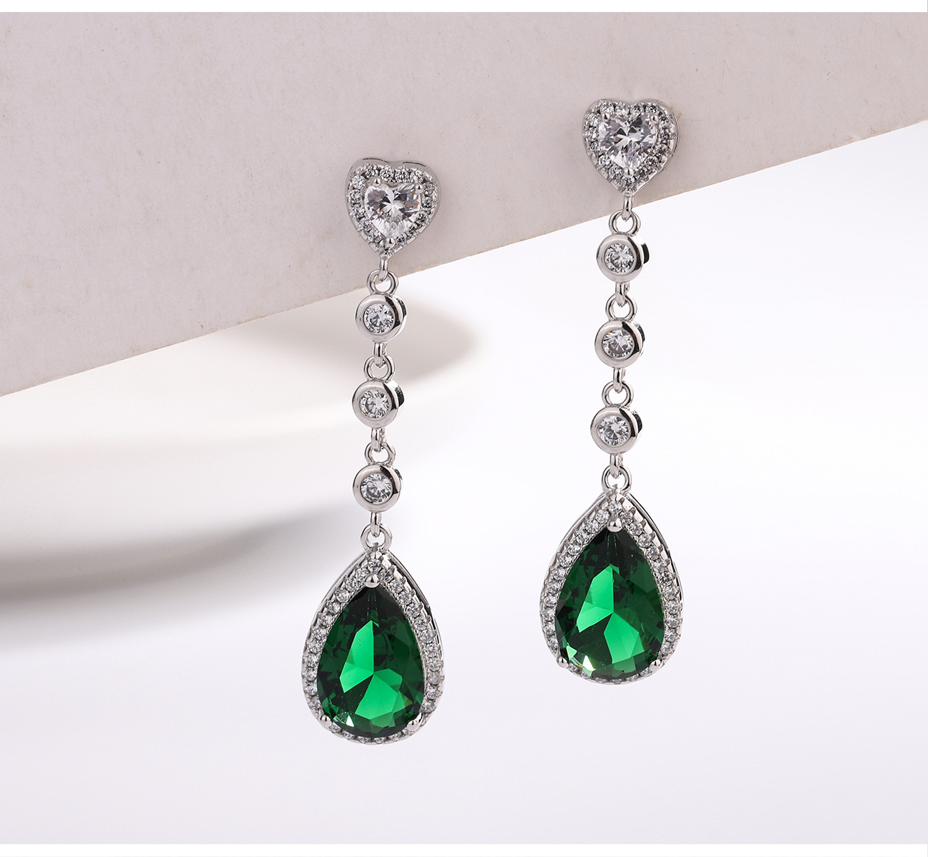 Choucong Gorgeous Dangle Earrings Luxury Jewelry 925 Sterling Silver Water Drop Multi Color Lab Moissanite Diamond Gemstones Party Women Long Tassel E