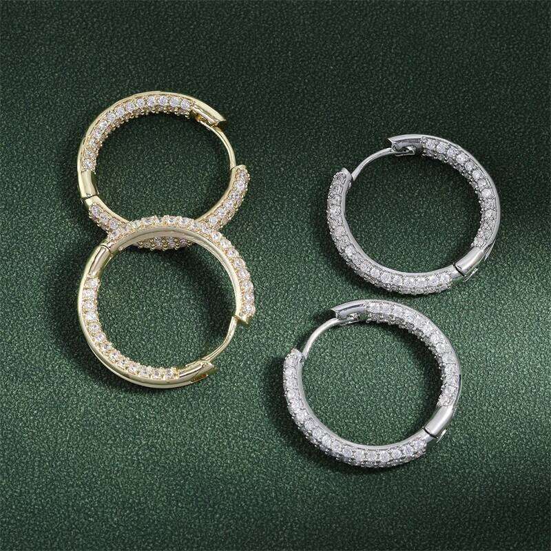 ZAKOL Luxury Shiny Micropaved Zirconia Hoop Earrings for Women Exquisite Wedding Party Jewelry Wholesale