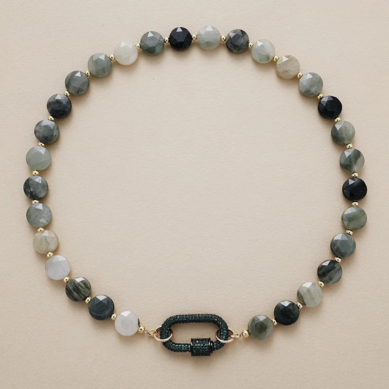 Minimalist Aesthetic Natural Stone ite Handmade Brass Charm Elegant Choker Necklaces Bohemia Woma Jewelry 251223