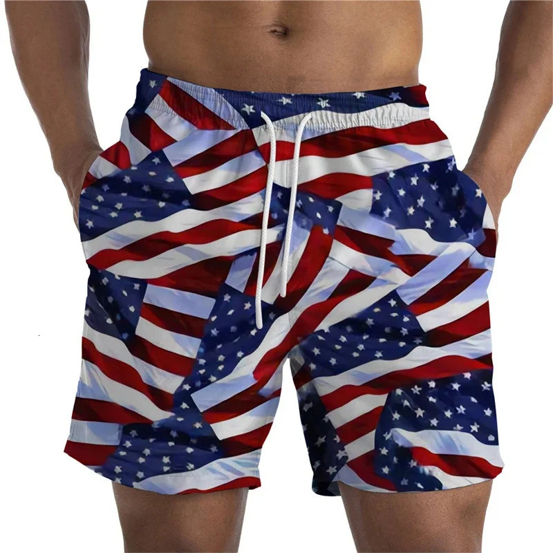 USA UK National Flag 3D Printed Short Pants For Men Drawing Patterns Casual Beach Shorts Quick Dry Swim Trunks Cool Board Shorts 251223