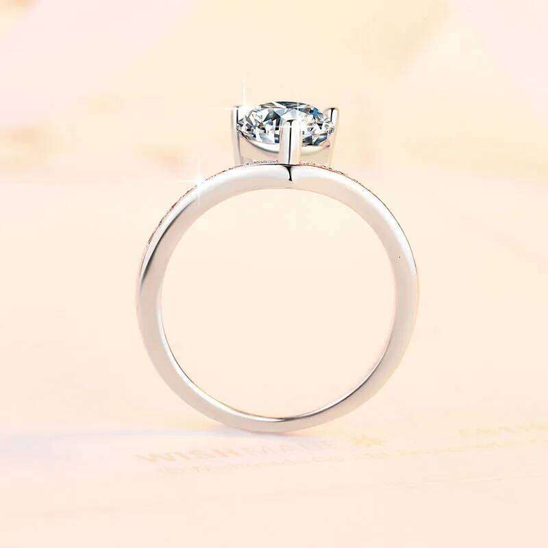 2ct D Color Moissanite Engagement Ring for Women 925 Sterling Silver Gold Plated Solitaire Rings Wholesale 678