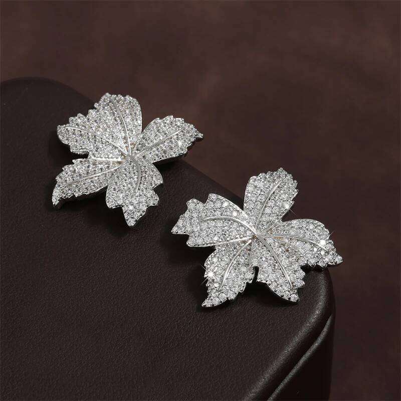 ZAKOL New Sparkling Micropaved Zirconia Leaf Flower Earrings Elegant Luxury Glamor Wedding Party Jewelry For Women