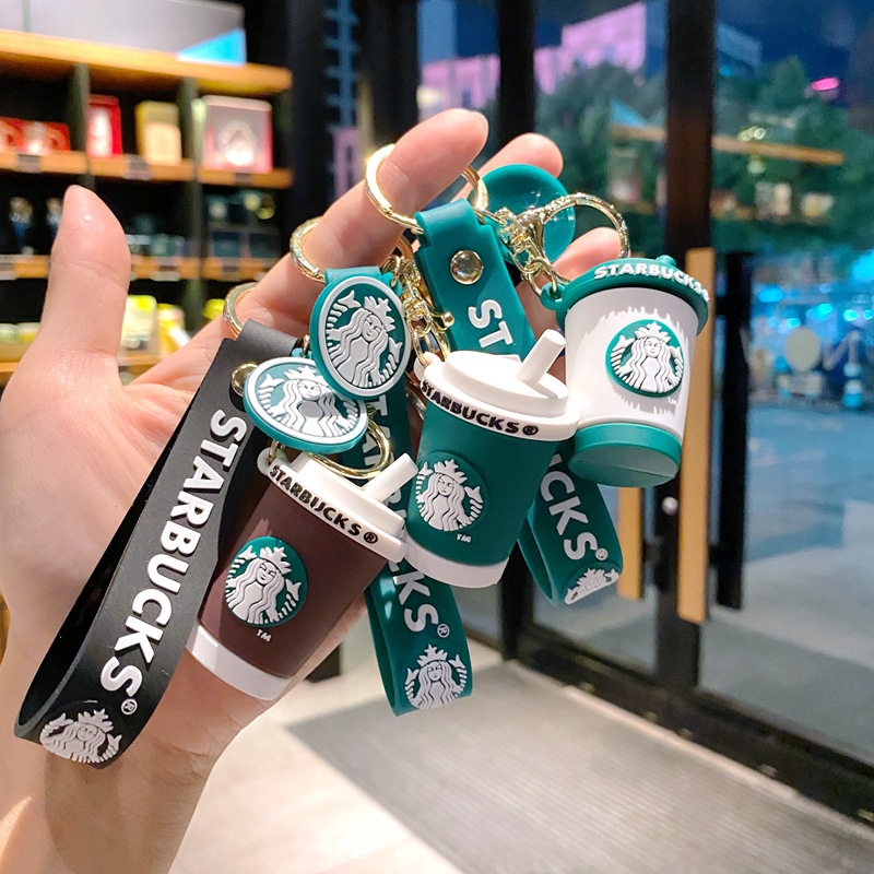 Hot free shipping designer key chain for bags green brown Fashionable and versatile milk tea bear keychain pendant cute car keychain decoration gift