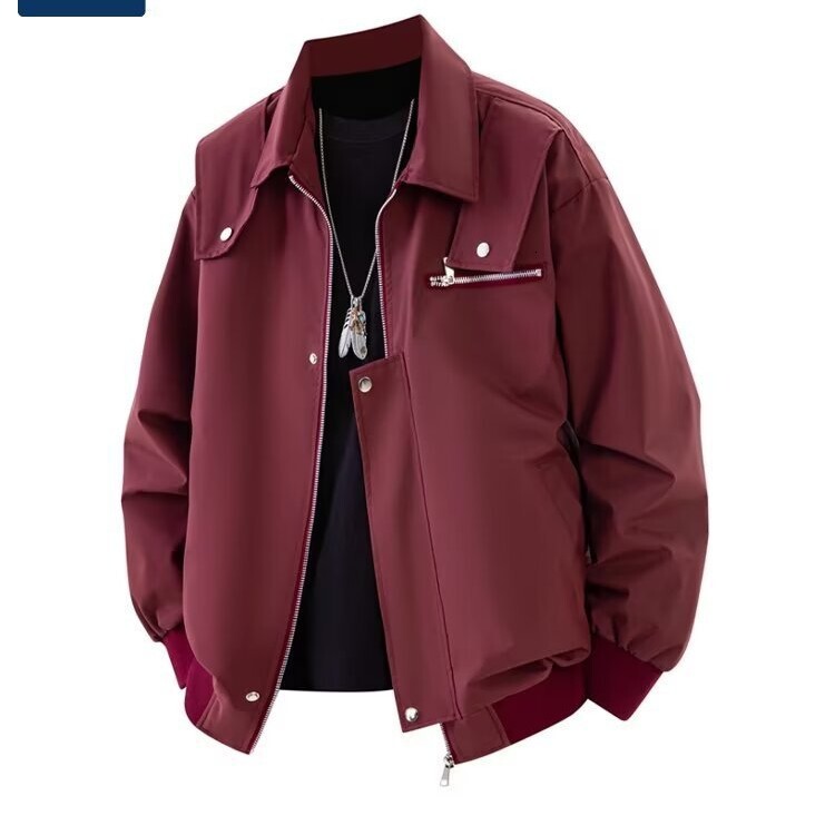 Roland Tiger Men's Autumn Chic Jacket College American Workwear Flight Bomber Retro Functional College Style Coat