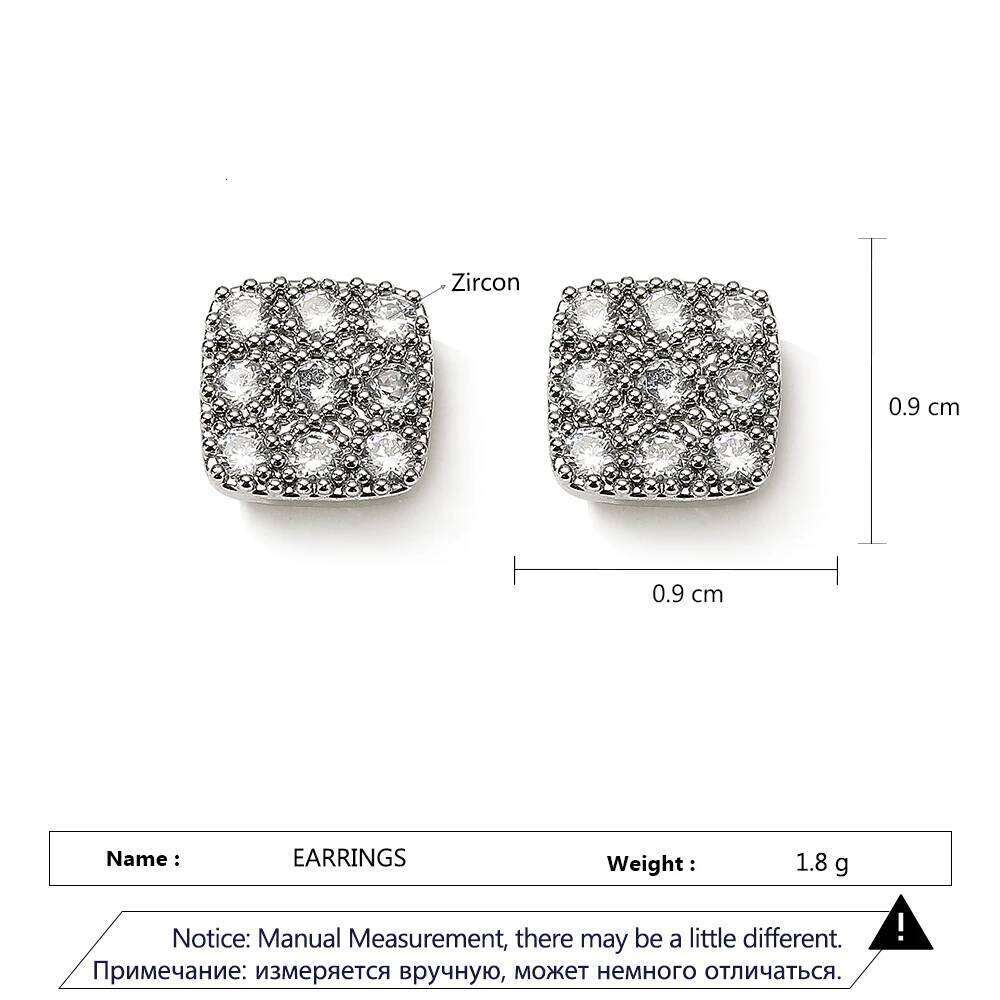 ZAKOL Simple Square-shaped Stud Earrings for Women Inlaid Shiny CZ Versatile Ear Piercing Accessories Fashion Jewelry Gift