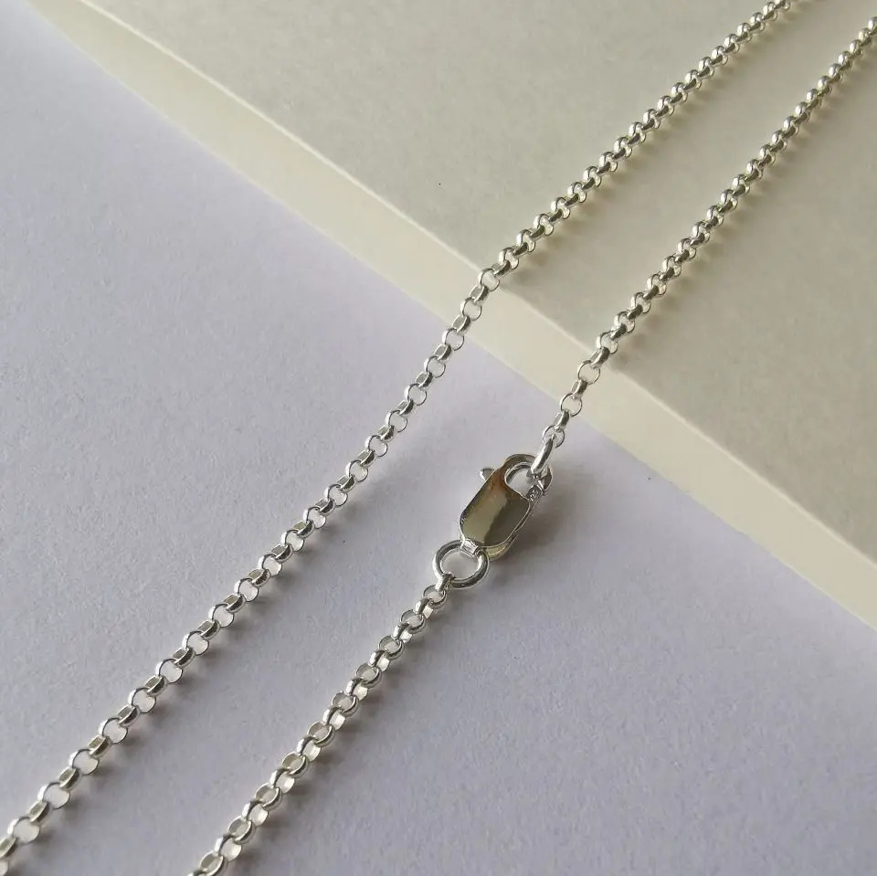 S925 Sterling Silver Rolo Chain Necklace for Women and Men Elegant Simple Fashion Jewelry Gift 251223