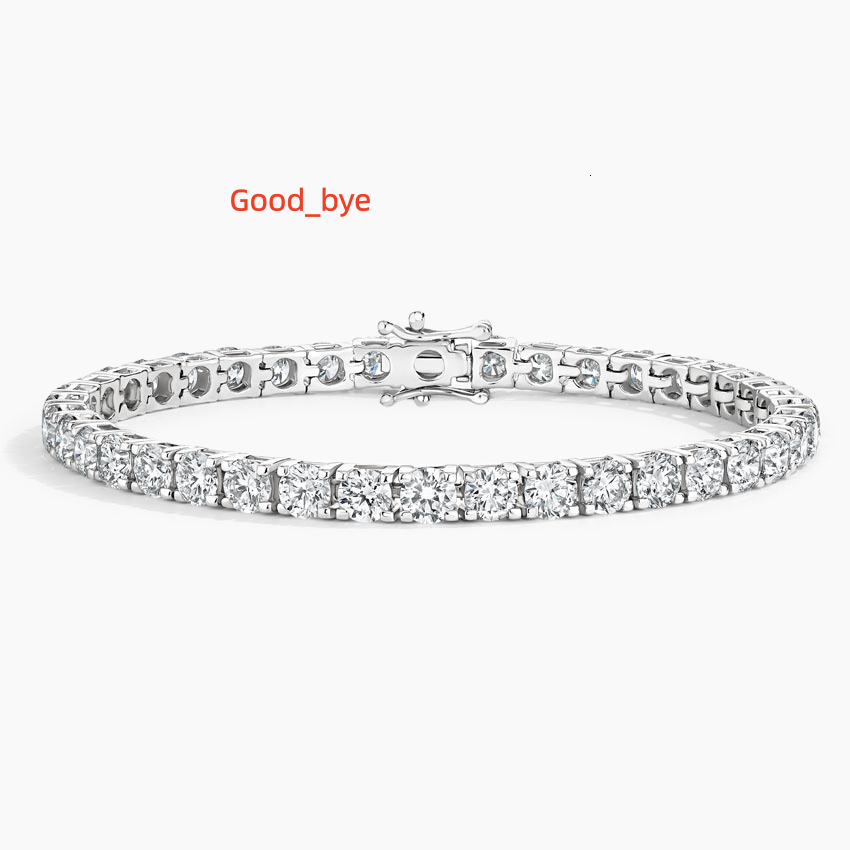 9k 14K 18K White Gold Fine Jewelry Tennis Bracelet with 2mm-5mm Lab Grown Diamonds Paving Diamond Bracelet Bangle