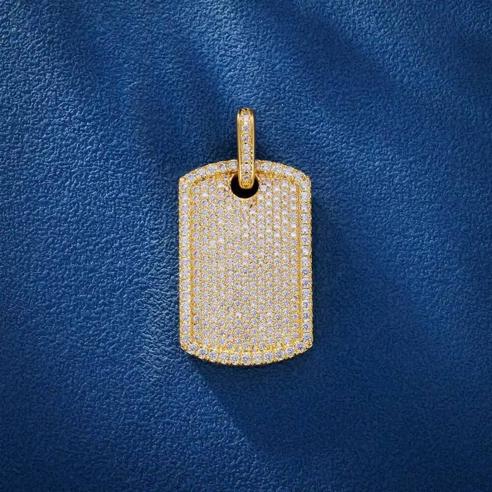 Popular Hiphop Jewelry Fully VVS Moissanite Sterling Silver 925 Dog Tag Iced Out Pendant