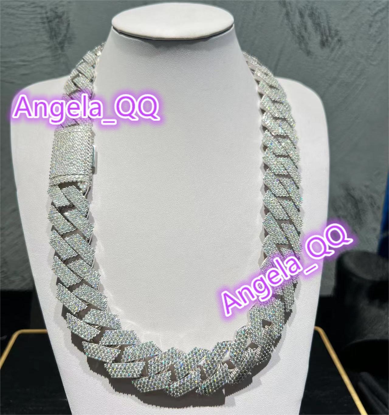 20mm KIBO GEMS Hot Sale 925 Sterling Silver Cuban Link Chain Hip Hop Moissanite Cuban Chain