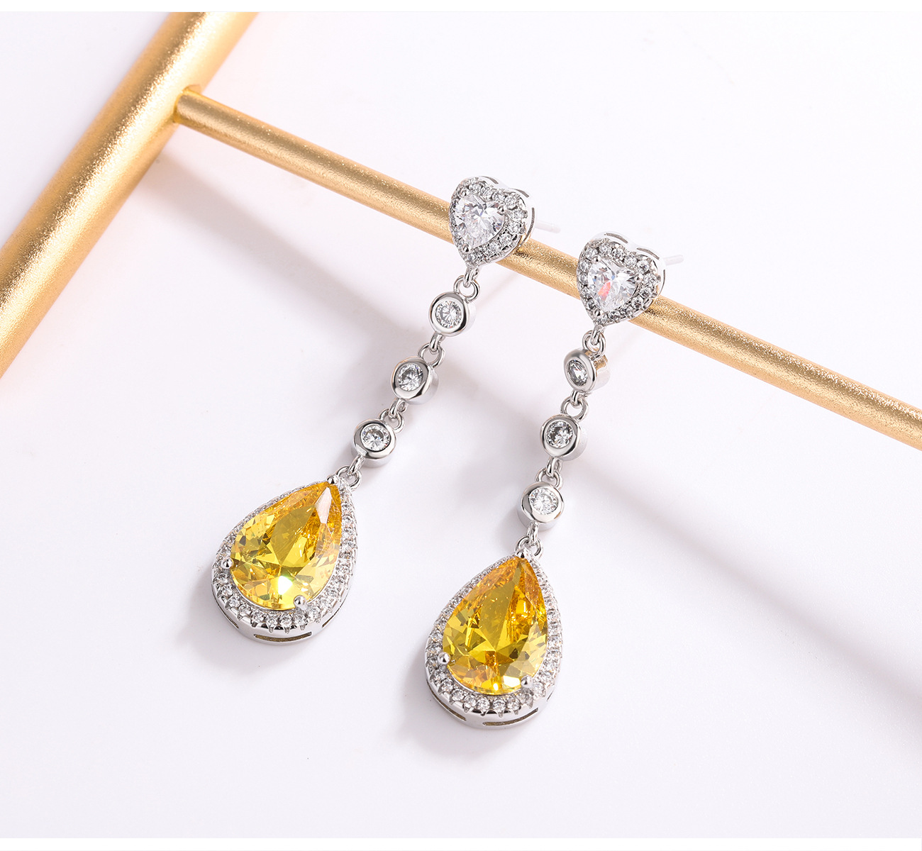 Choucong Gorgeous Dangle Earrings Luxury Jewelry 925 Sterling Silver Water Drop Multi Color Lab Moissanite Diamond Gemstones Party Women Long Tassel E