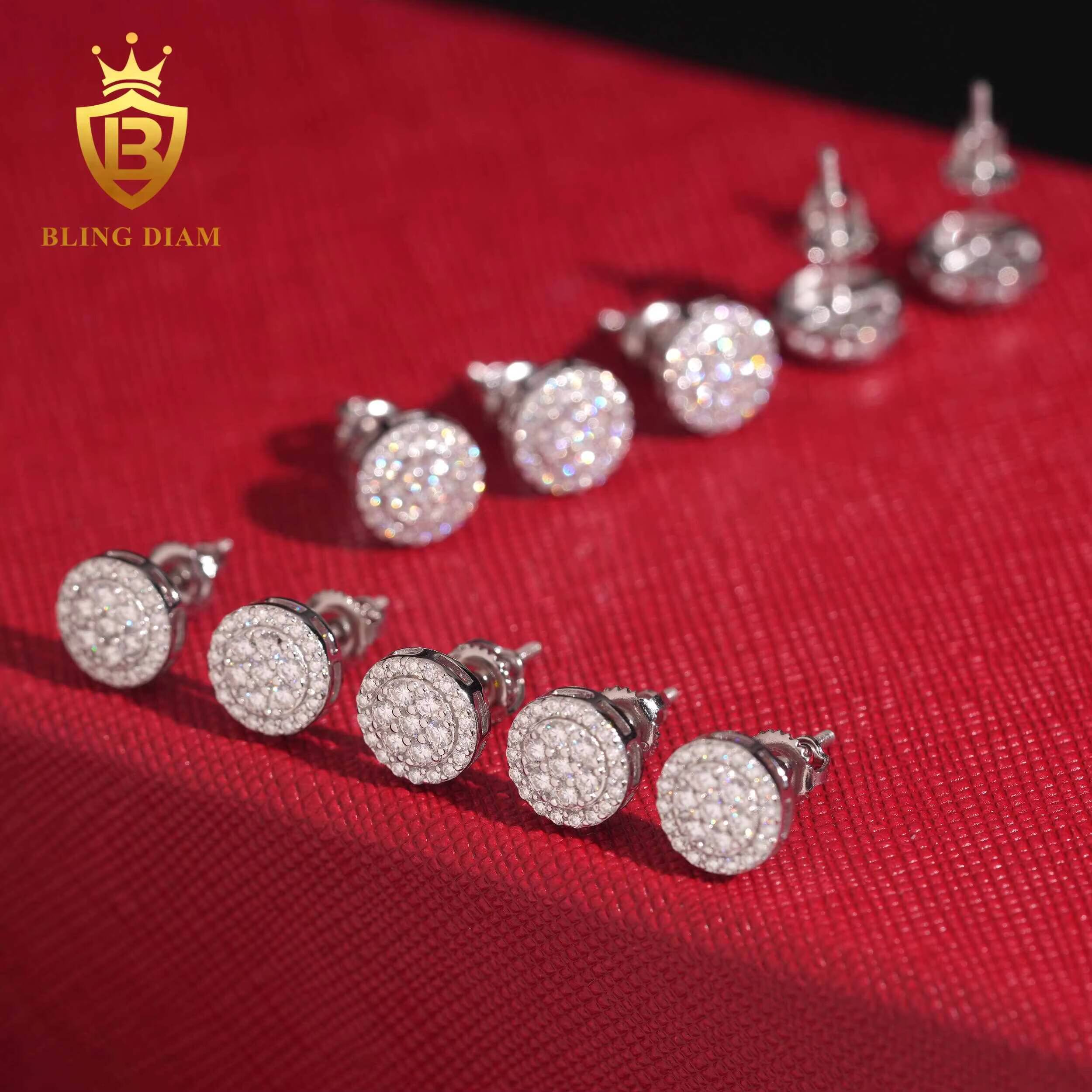 Wholesale Price 925 Sterling Silver Vvs Moissanite Earrings Stud Gra Certified for Trendy Fine Jewelry Men Women