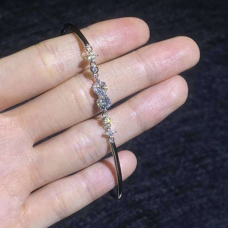 925 Sterling Silver Moissanite Bracelet 5mm D VVS1 Diamond with GRA for Women Sparkling Wedding Party Fine Jewelry c17