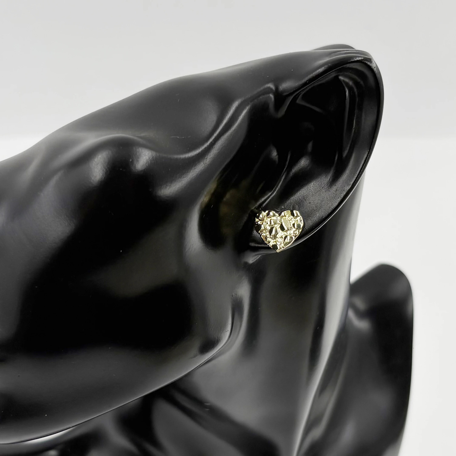 Size 10mm 12mm 14K Gold Plated Hip Hop Nugget Stud Earrings Irregular Heart Shape Fashion Jewelry for Men And Women 251224