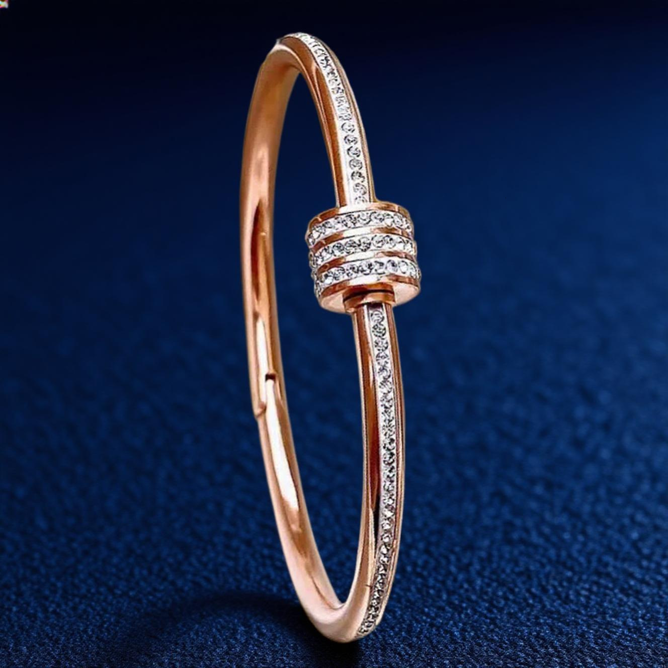 Luxury Brand Designer Jewelry Stainless Steel Bracelet Zircon Titanium Steel Bracelet Women Fashion High-End Feel Bracelet Niche Temperament Versatile