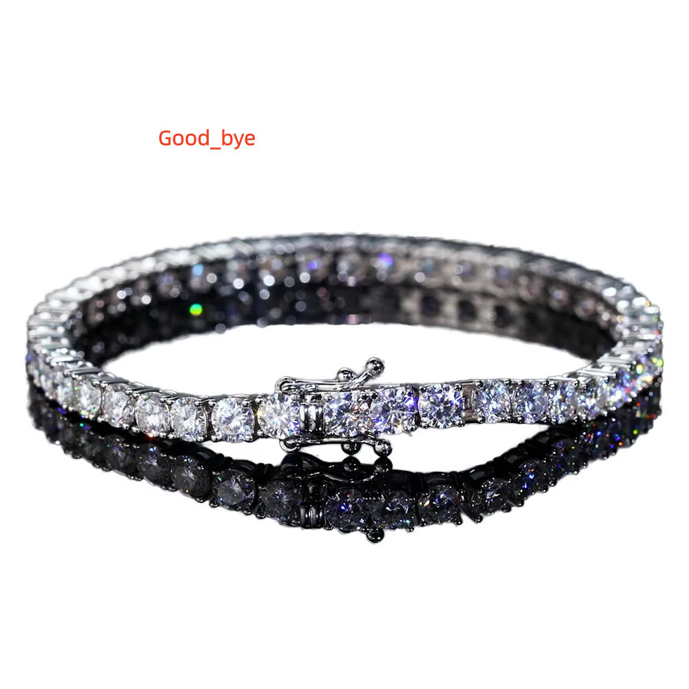 MSB-584 Custom Factory Moissanite 3mm Round Brilliant Cut D VVS Diamond Tennis Bracelet