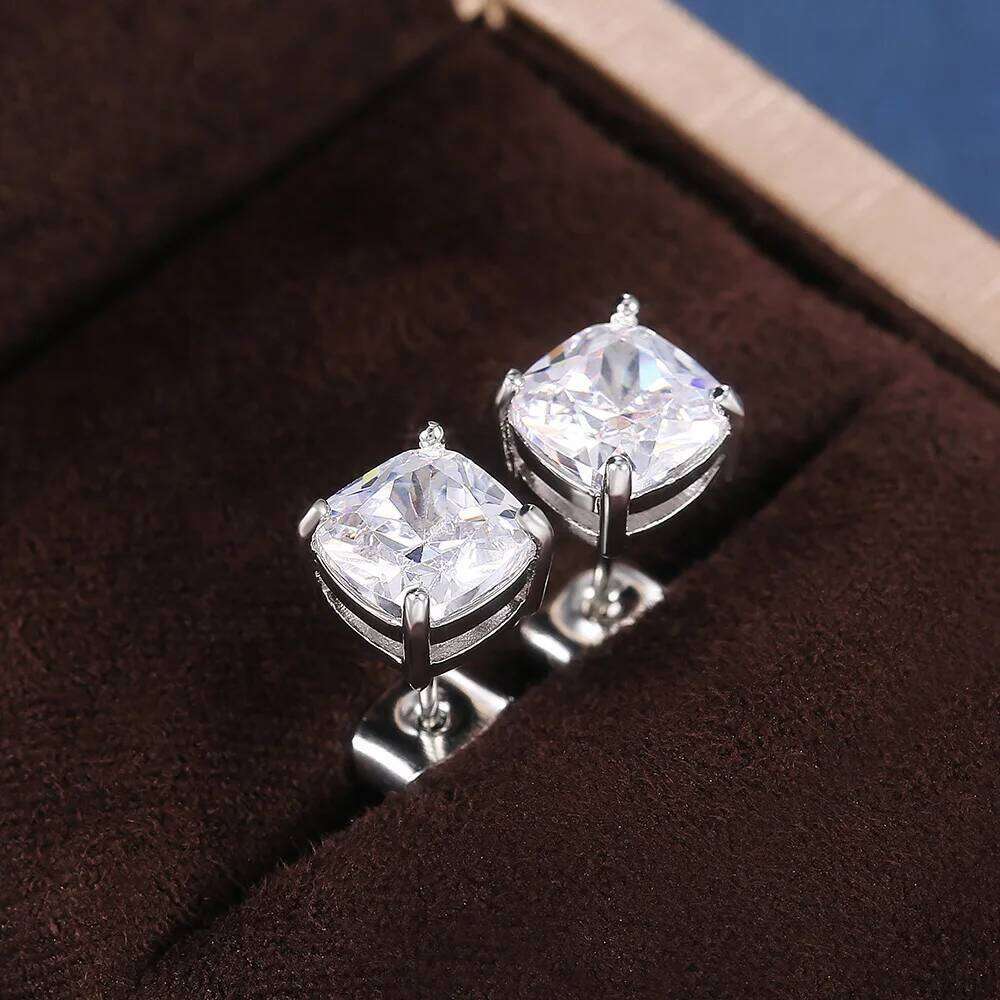 ZAKOL Luxury Square Cubic Zirconia Stud Earrings for Women Girls Shiny Zircon Wedding Accessories Versatile Lady Jewelry