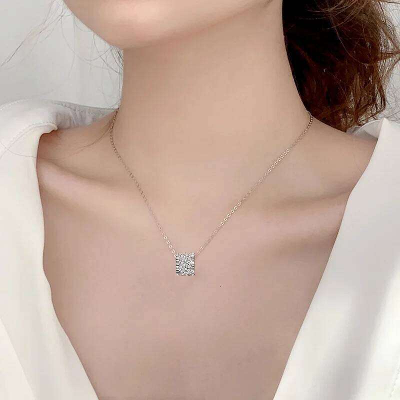 Moissanite Woman Pendant Sier For Women Chains Party Bridal Fine Jewelry 925sterling Silver Necklace a6f