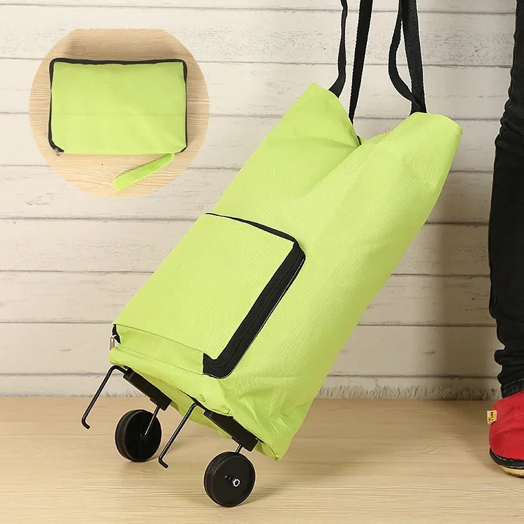 Foldable Square Oxford Cloth Shopping Cart Bag with Wheels Vegetable Buying Car Trolley Bag Durable Market Research Bag 251225