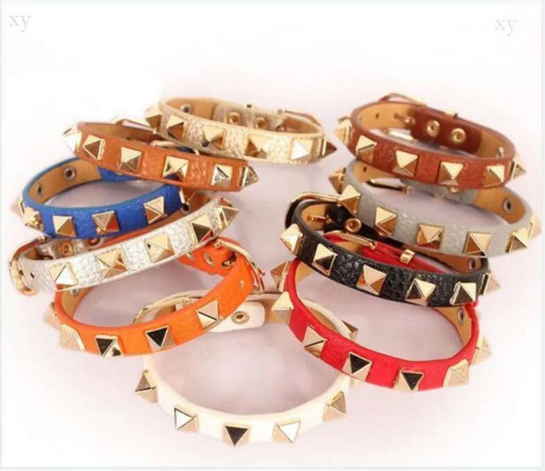 Hot new 2026 LOVELY Fashion star style women's and candy punk Women strap rivet bracelet for Gift 62a68h