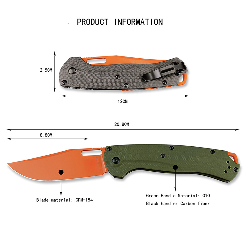 BM 15535 Knife Carbon Fiber Handle Hunting Folding Knife BENCH CPM154 Blade EDC Self Defense Pocket Multiool Knives Gitf for Men