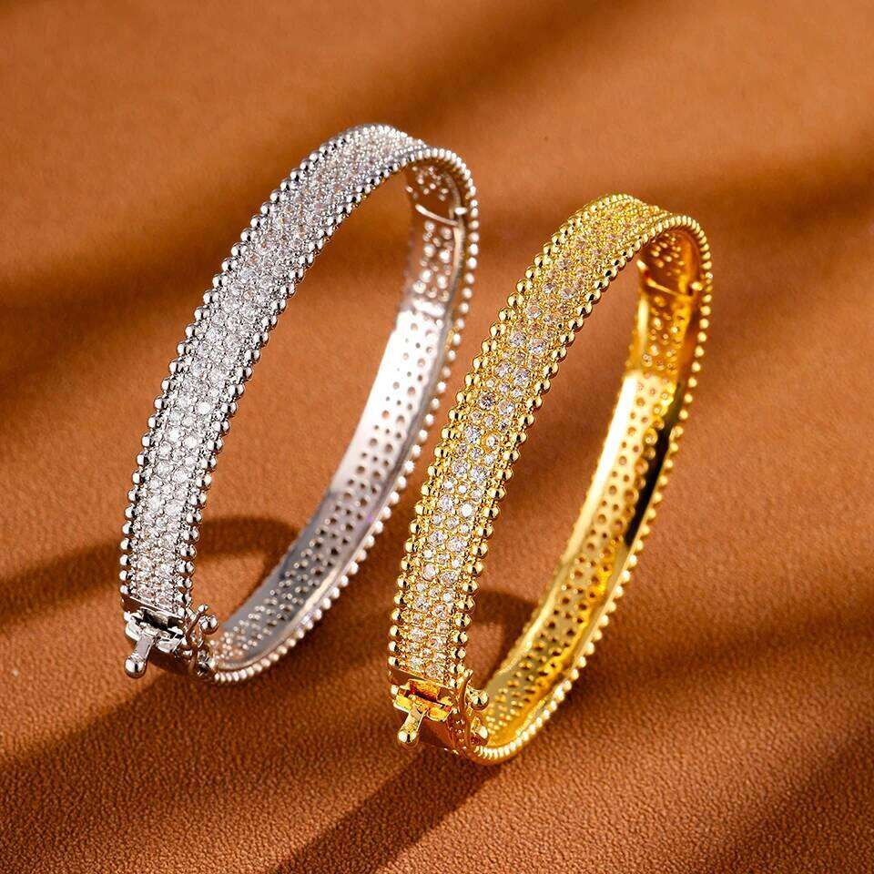 ZAKOL New Arrival Luxury Buling Micro-intact Zircon Wide Bracelet for Women Exquisite 18K Gold Plated Wedding Jewelry