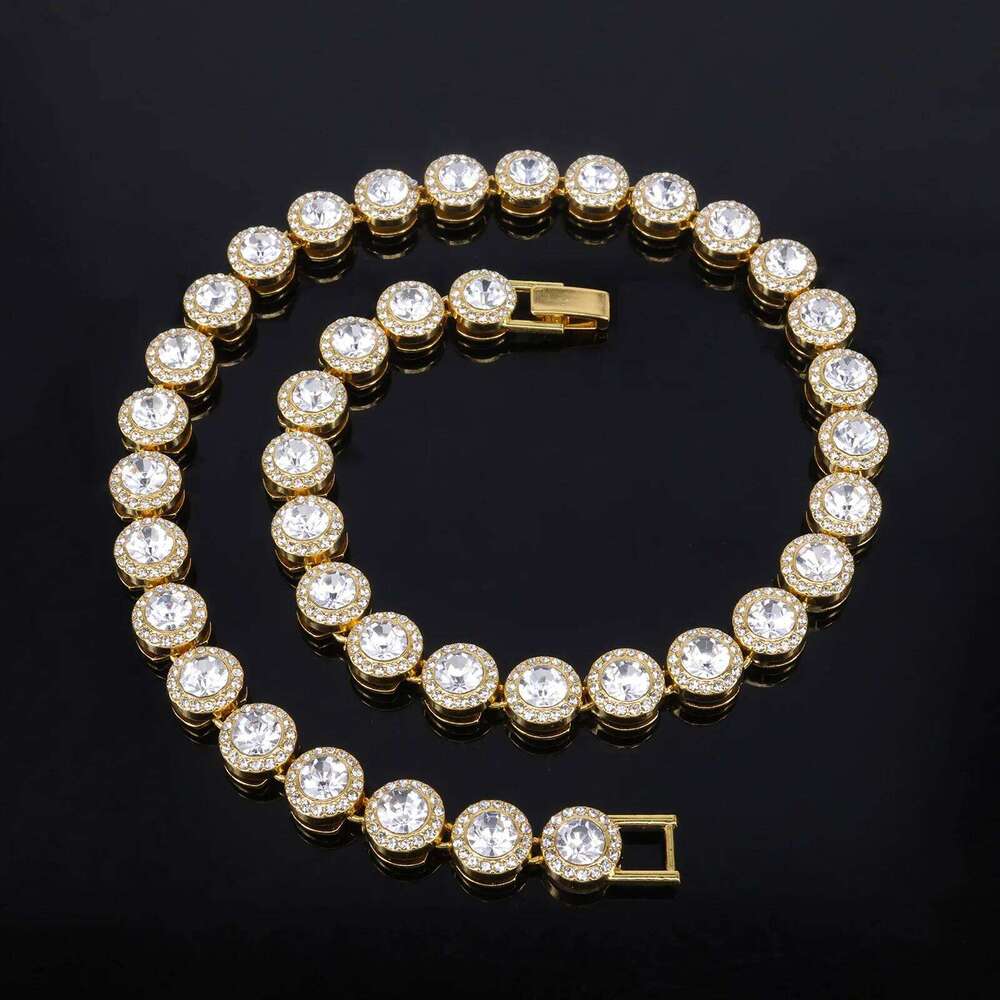 ZAKOL Hip Hop Trendy 12MM Width Round Rhinestone Tennis Bracelet Set for Women/Men Fashion Hippie Necklace Jewelry