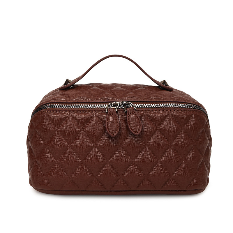 New Cross border Fashion PU Makeup Bag with Large Capacity Ins, High end Storage Bag, Short distance Convenient Toilet Bag, Shoulder Bag